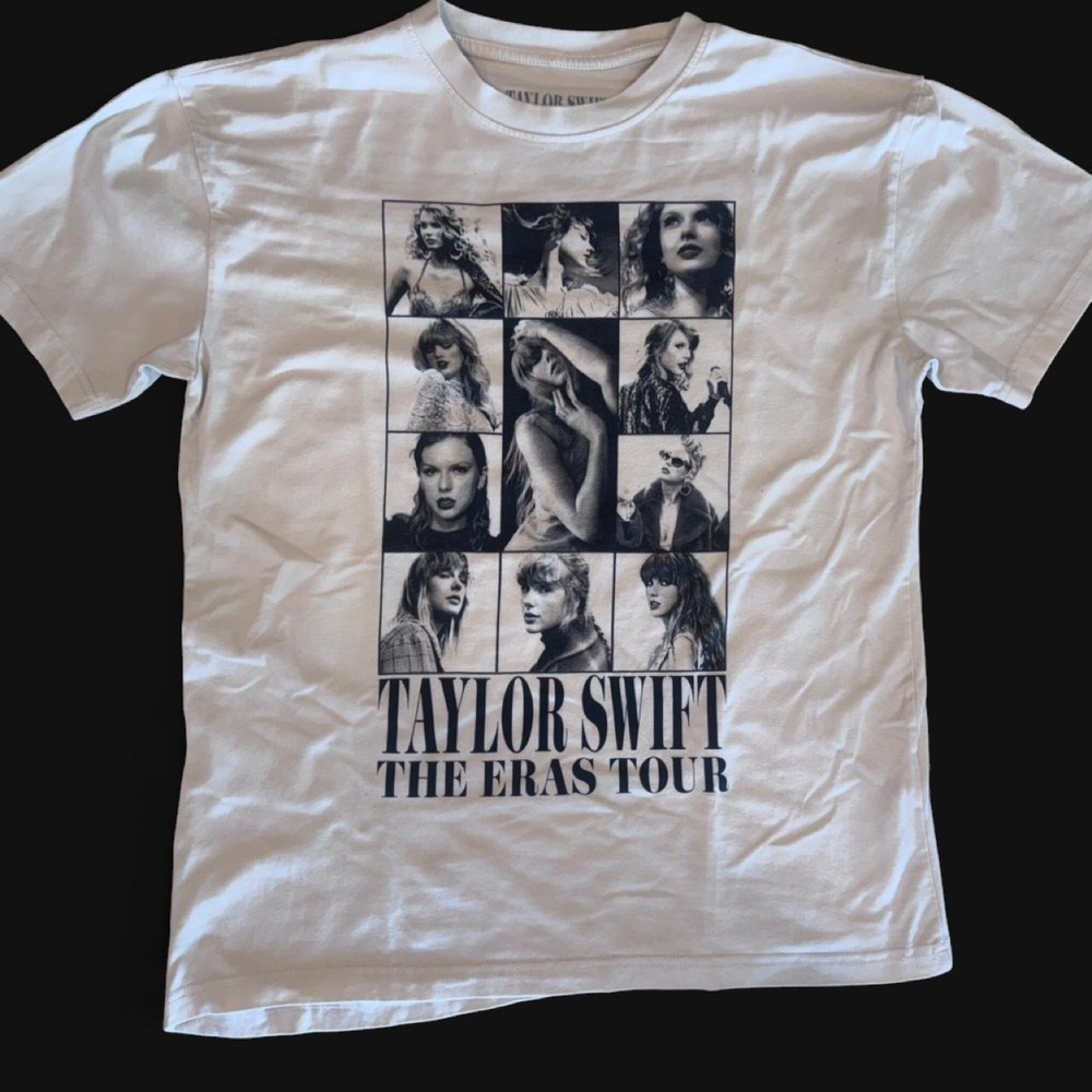 Official Taylor Swift The Eras Tour Cream Graphic Tee - Size M